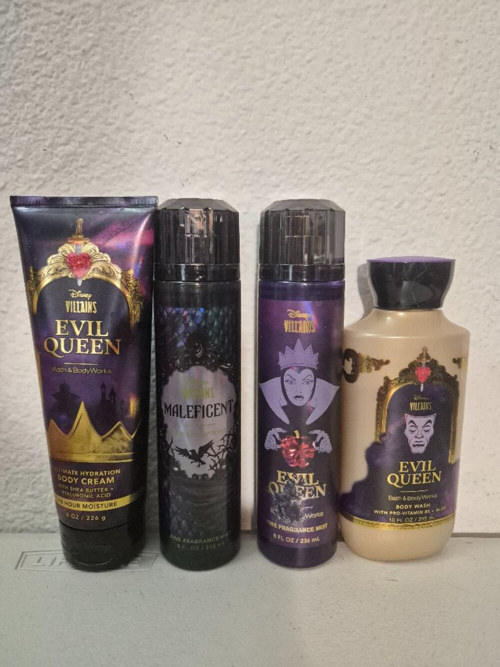 Bath and Body Works 4 Products Maleficent Evil Queen Disney Villains Body Wash